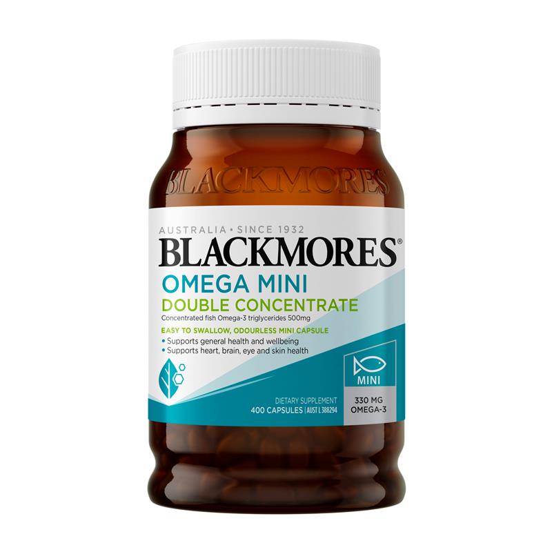 Load image into Gallery viewer, Blackmores Omega Mini Double Concentrate 400 Capsules