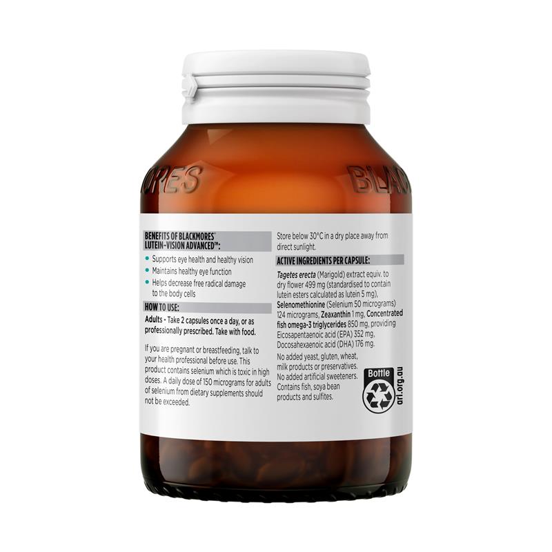 Load image into Gallery viewer, Blackmores Lutein Vision Advanced 60 Capsules
