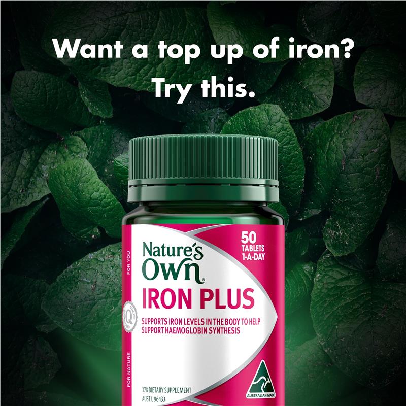 Load image into Gallery viewer, Nature's Own Iron Plus 50 Tablets
