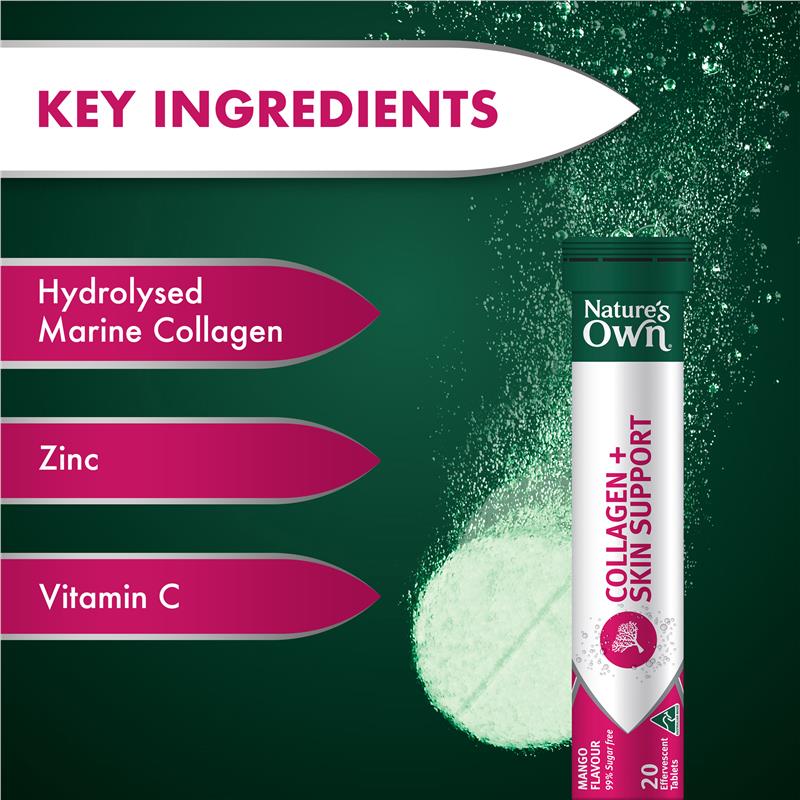 Load image into Gallery viewer, Nature's Own Collagen + Skin Support Effervescent 20 Tablets