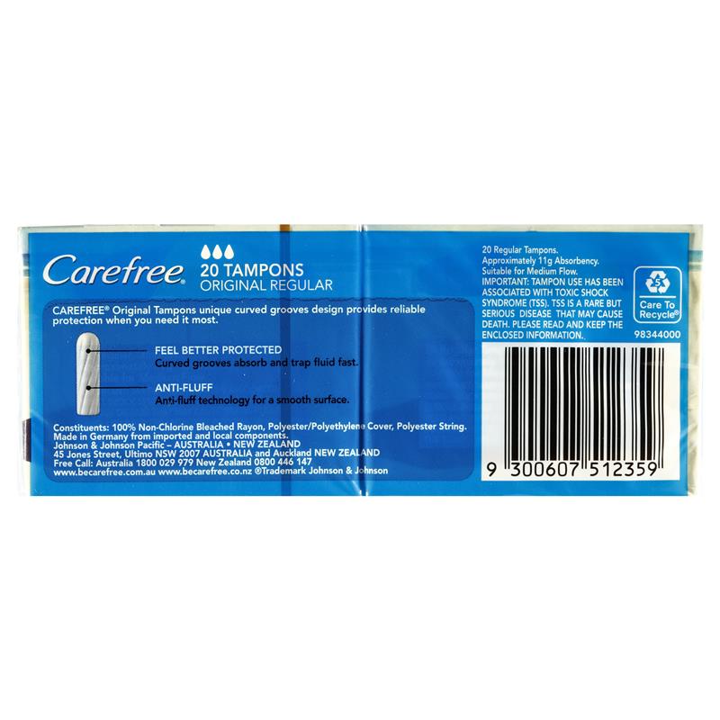 Load image into Gallery viewer, Carefree Original Regular Tampons 20 Pack
