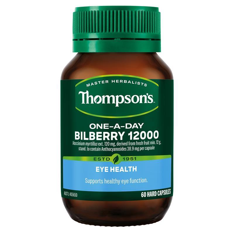 Load image into Gallery viewer, Thompson's One-A-Day Bilberry 12000mg 60 Capsules
