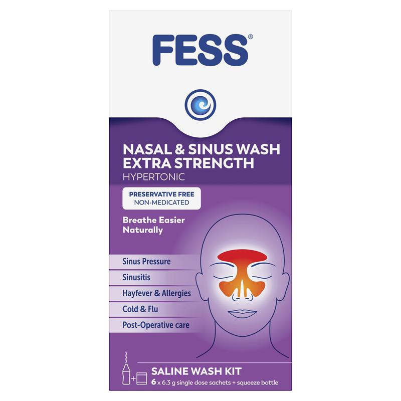 Load image into Gallery viewer, Fess Nasal &amp; Sinus Wash Extra Strength Starter Kit 6 Sachets
