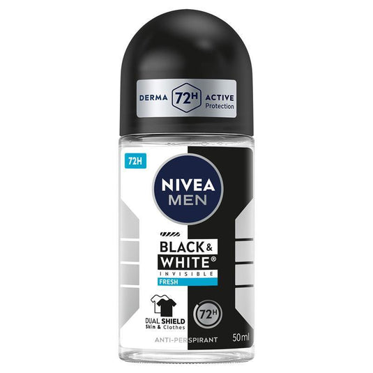 NIVEA MEN Black & White Fresh Roll On Deodorant 72H Protection 50ml