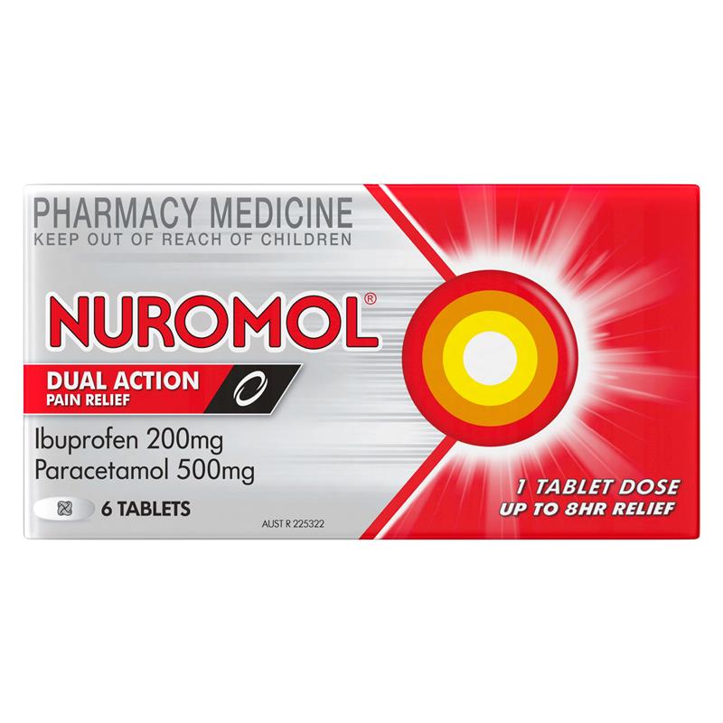 Load image into Gallery viewer, Nuromol Strong Pain Relief Tablets 6 pack Ibuprofen 200mg Paracetamol 500mg
