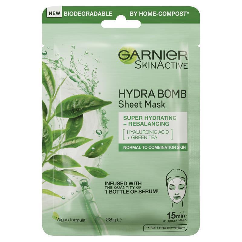 Load image into Gallery viewer, Garnier Hydra Bomb Hyaluronic Acid + Green Tea Sheet Mask
