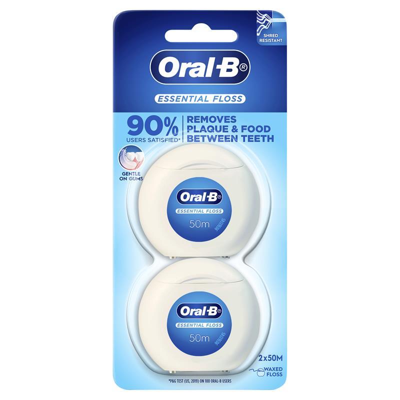 Load image into Gallery viewer, Oral B Essential Floss 2x50m
