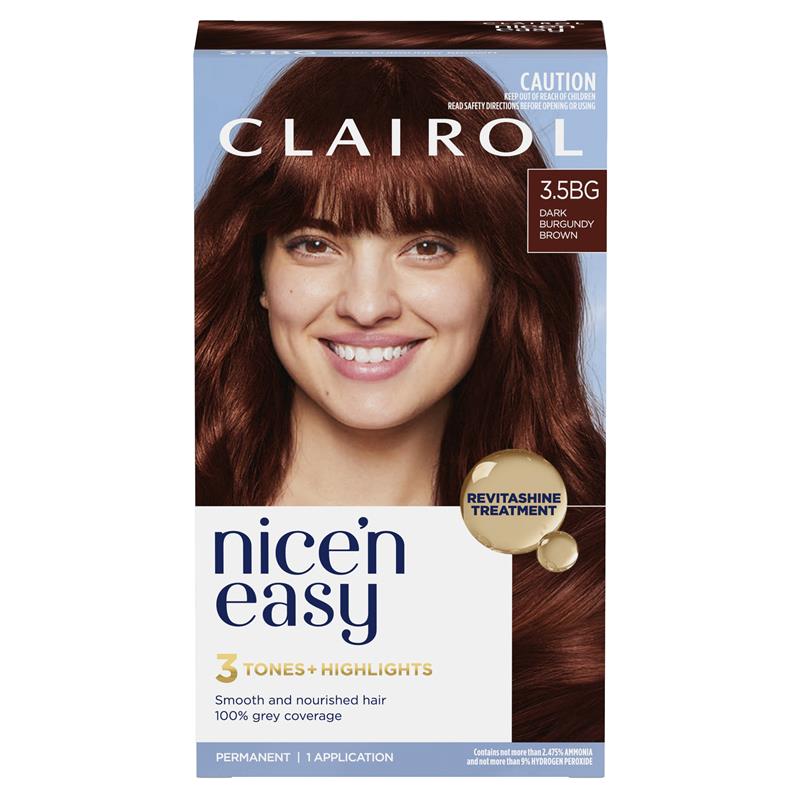 Load image into Gallery viewer, Clairol Nice N Easy 3.5BG Natural Dark Burgundy Permanent Hair Colour
