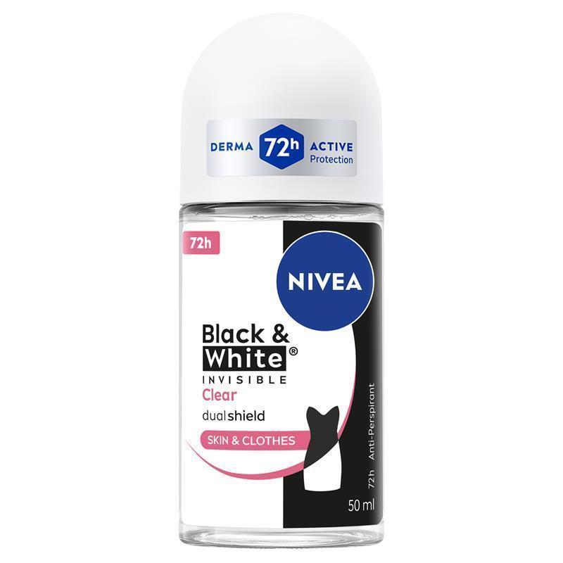 Load image into Gallery viewer, NIVEA Black &amp; White Invisible Clear Roll On Deodorant 72H Protection 50ml
