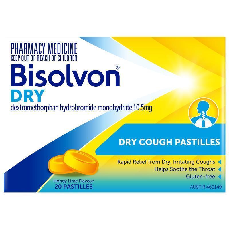 Load image into Gallery viewer, Bisolvon Dry Cough Pastilles Honey Lime 20 Pack
