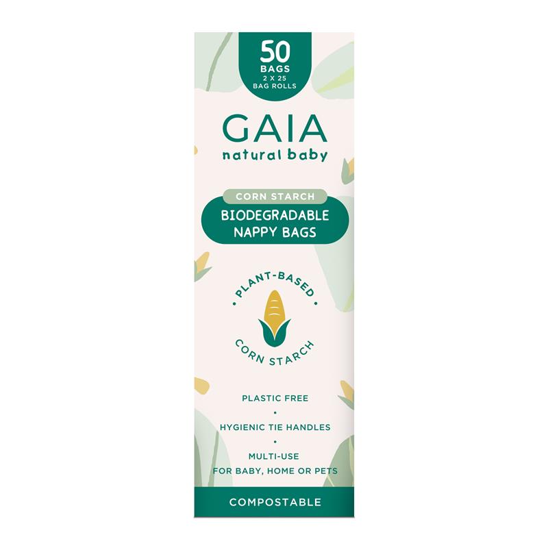Load image into Gallery viewer, Gaia Natural Baby Biodegradable Nappy Bags 50 Pack

