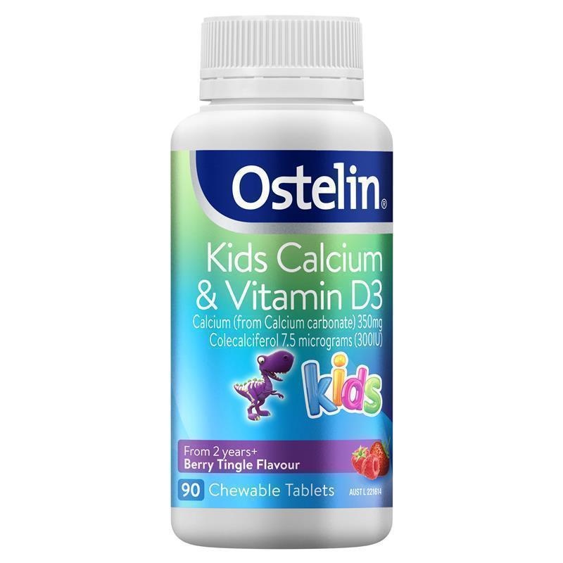Load image into Gallery viewer, Ostelin Kids Calcium &amp; Vitamin D3 90 Chewable Tablets
