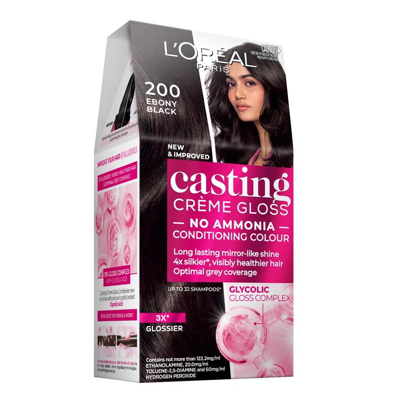 Load image into Gallery viewer, L'Oreal Paris Casting Creme Gloss Semi-Permanent Hair Colour - 200 Ebony Black (Ammonia Free)
