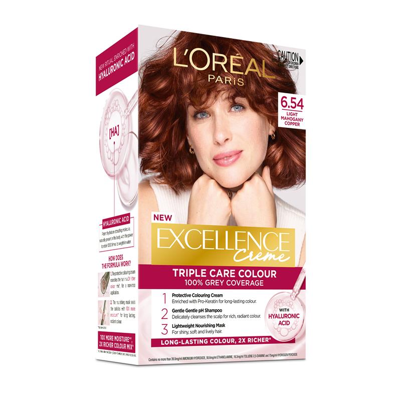 Load image into Gallery viewer, L'Oreal Excellence Creme 6.54 Light Copper Mahogany Brown Hair Colour
