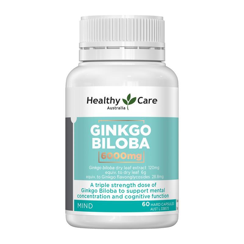 Load image into Gallery viewer, Healthy Care Ginkgo Biloba 6000mg 60 Capsules

