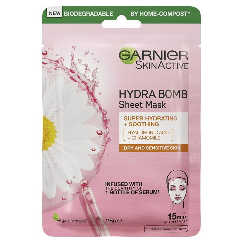 Load image into Gallery viewer, Garnier Hydra Bomb Hyaluronic Acid + Chamomile Sheet Mask
