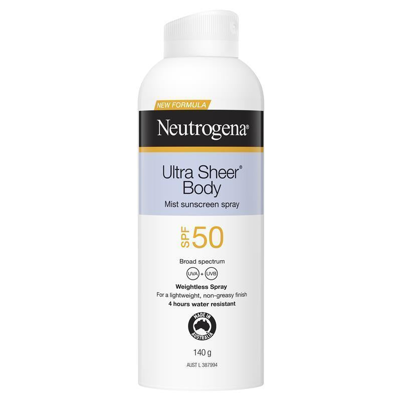 Load image into Gallery viewer, Neutrogena Ultra Sheer Body Mist Sunscreen SPF 50 140g
