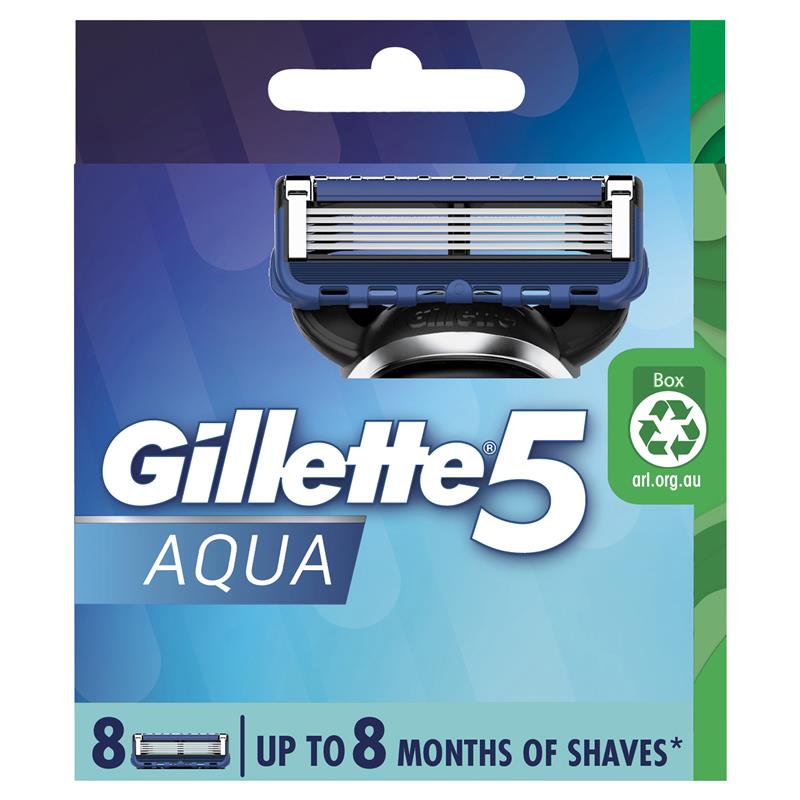 Load image into Gallery viewer, Gillette 5 Aqua Razor Blades 8 Pack
