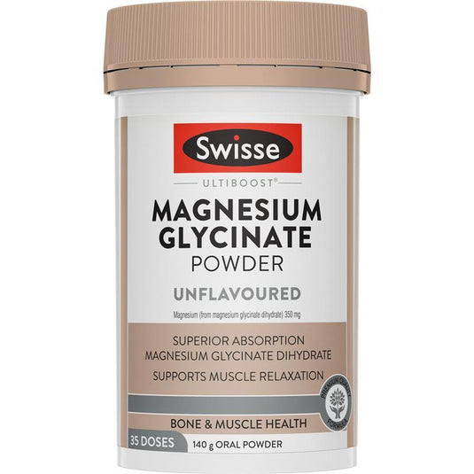 Swisse Ultiboost Magnesium Glycinate Unflavoured Powder 140g