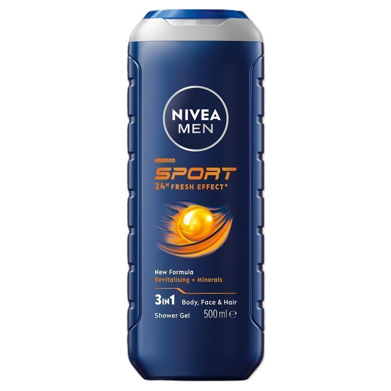 Load image into Gallery viewer, NIVEA MEN Sport 3-IN-1 Shower Gel Body Wash 500ml
