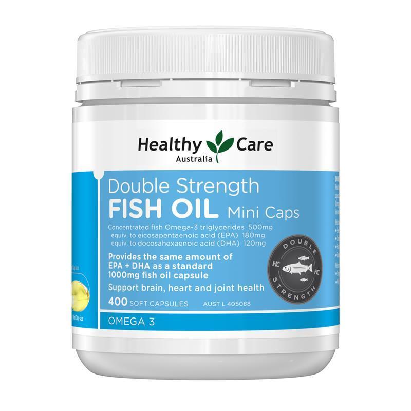 Load image into Gallery viewer, Healthy Care Double Strength Fish Oil Mini 400 Capsules

