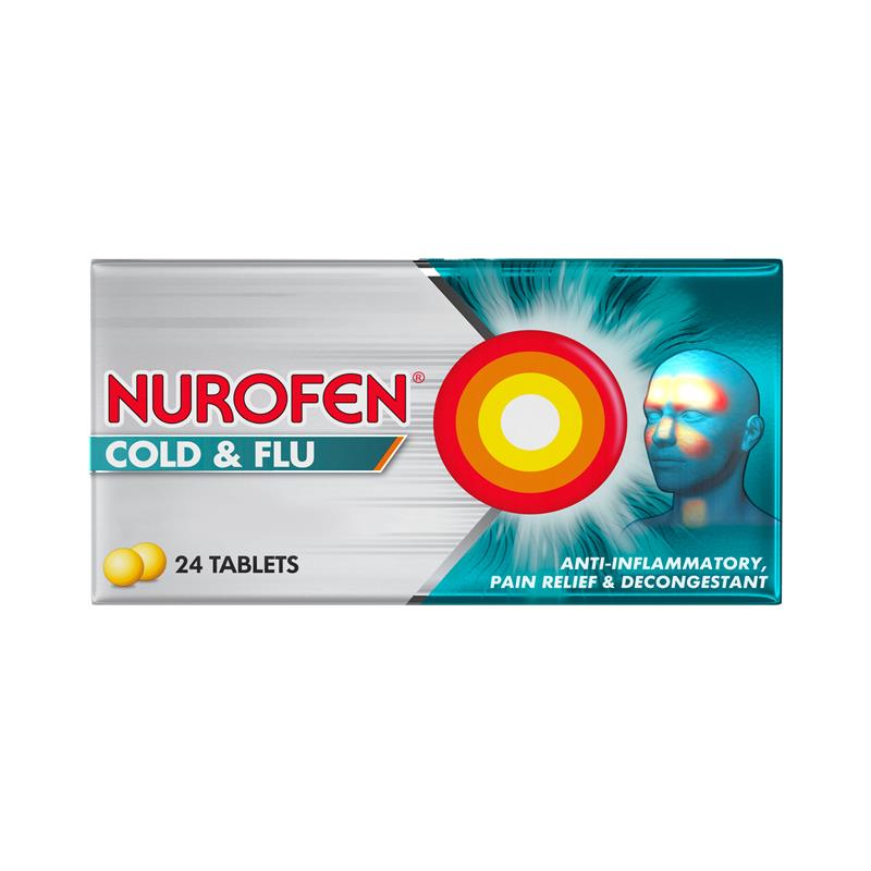 Load image into Gallery viewer, Nurofen Cold and Flu Multi-Symptom Relief Tablets 200mg Ibuprofen 24 pack
