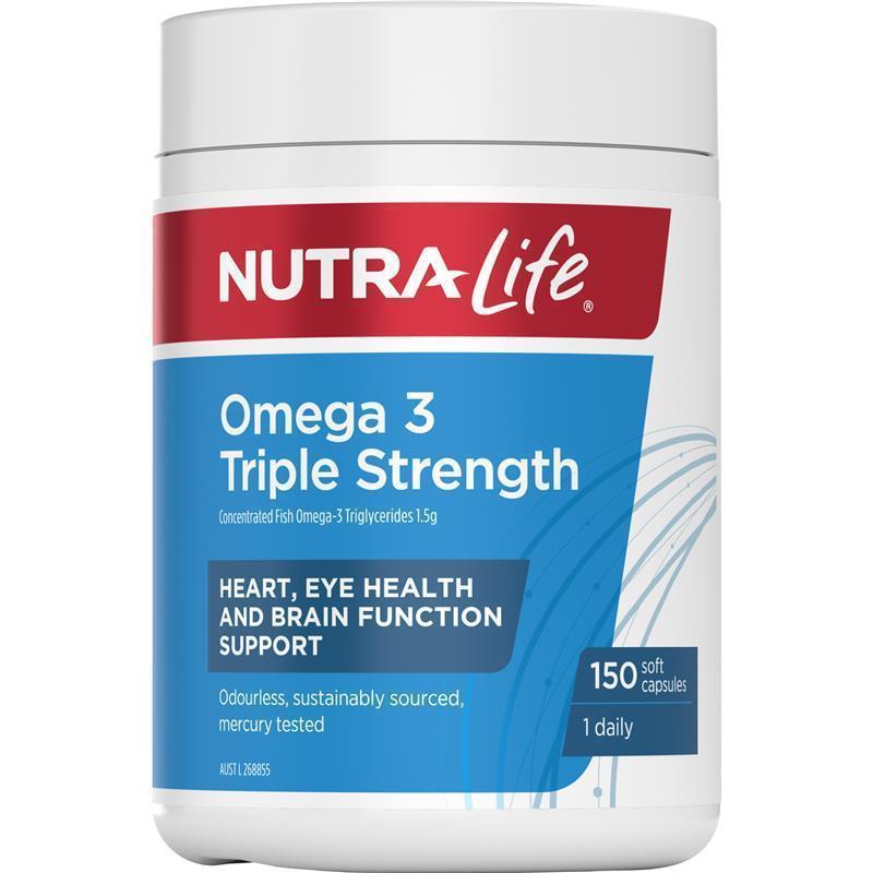Load image into Gallery viewer, Nutra-Life Omega 3 Triple Strength Odourless 150 Capsules
