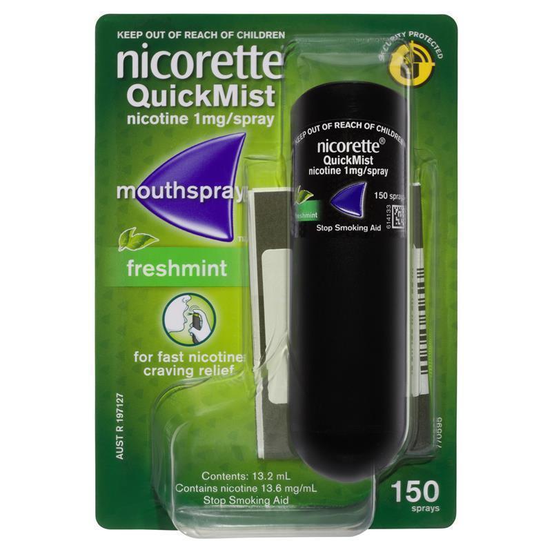 Load image into Gallery viewer, Nicorette Quit Smoking QuickMist Nicotine Mouth Spray Freshmint 150 Pack
