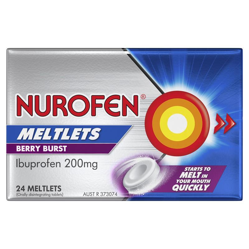Load image into Gallery viewer, Nurofen Meltlets Pain Relief Berry Burst 200mg Ibuprofen 24 Pack

