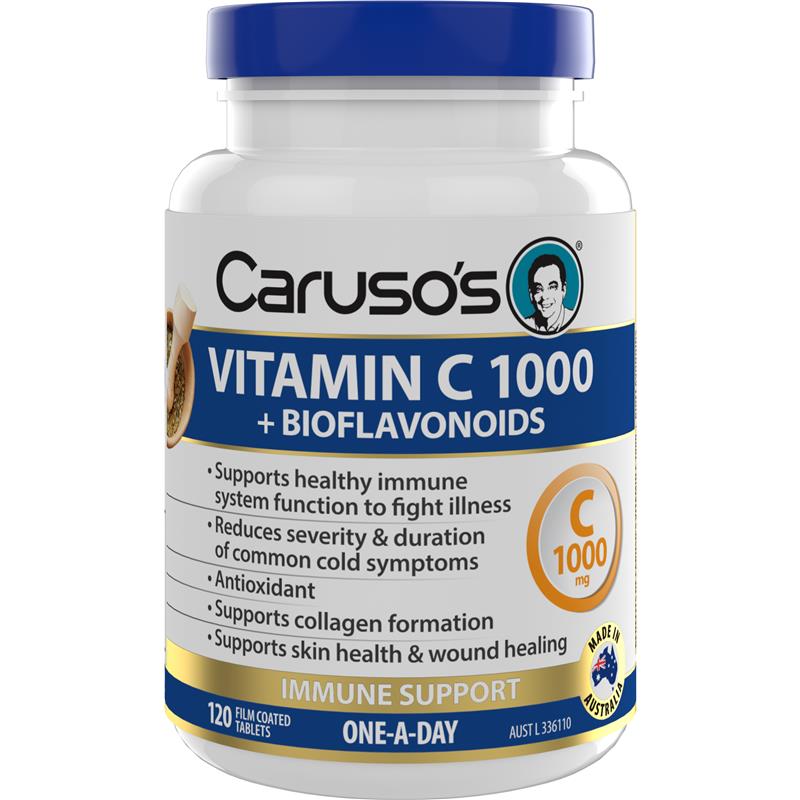 Load image into Gallery viewer, Carusos Vitamin C 1000 + Bioflavanoids 120 Tablets

