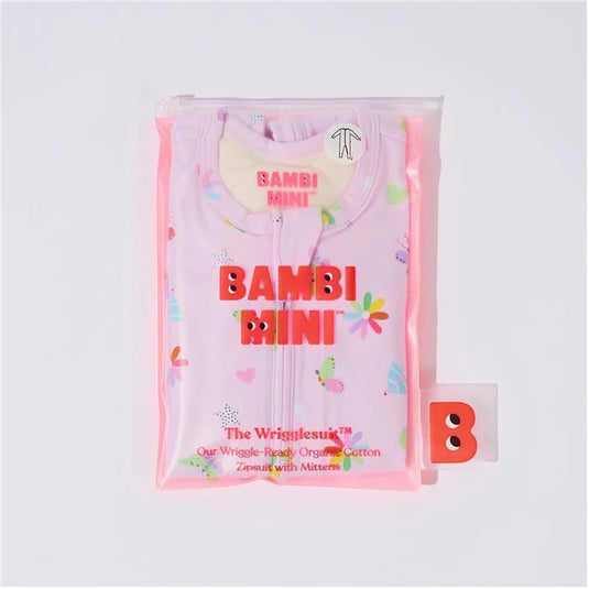Bambi Mini Co. Wrigglesuit 0 Newborn Pink Festival Bloom