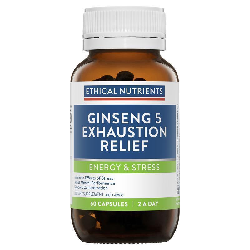 Load image into Gallery viewer, Ethical Nutrients Ginseng 5 Exhaustion Relief 60 Capsules
