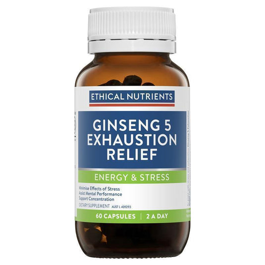 Ethical Nutrients Ginseng 5 Exhaustion Relief 60 Capsules