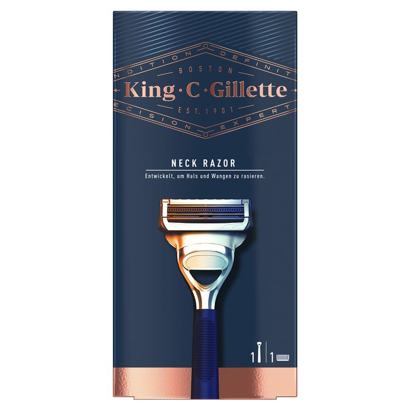 Load image into Gallery viewer, King C Gillette Neck Razor + 1 Razor Blade Refill
