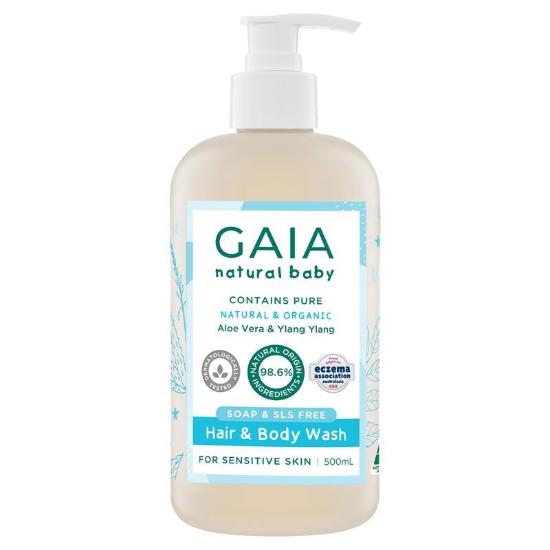 Load image into Gallery viewer, Gaia Natural Baby Hair &amp; Body Wash 500ml
