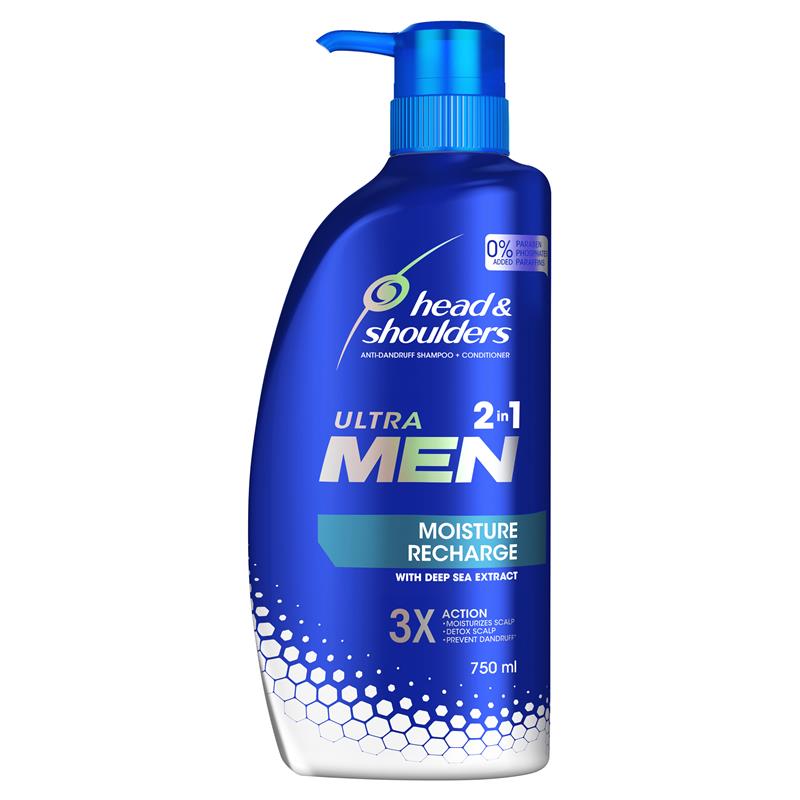Load image into Gallery viewer, Head &amp; Shoulders Ultra Men 2in1 Moisture Recharge Anti Dandruff Shampoo + Conditioner 750ml
