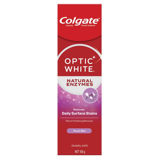 Colgate Toothpaste Optic White Natural Enzymes Peach Mint 100g