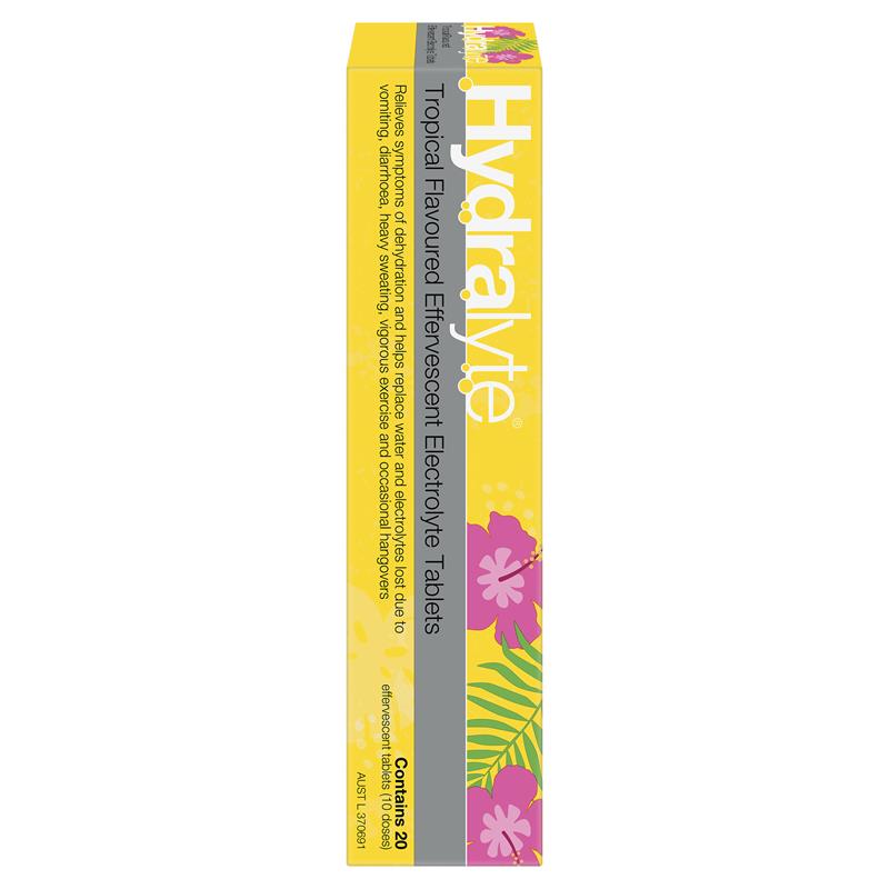 Load image into Gallery viewer, Hydralyte Electrolyte Effervescent Tropical 20 Tablets
