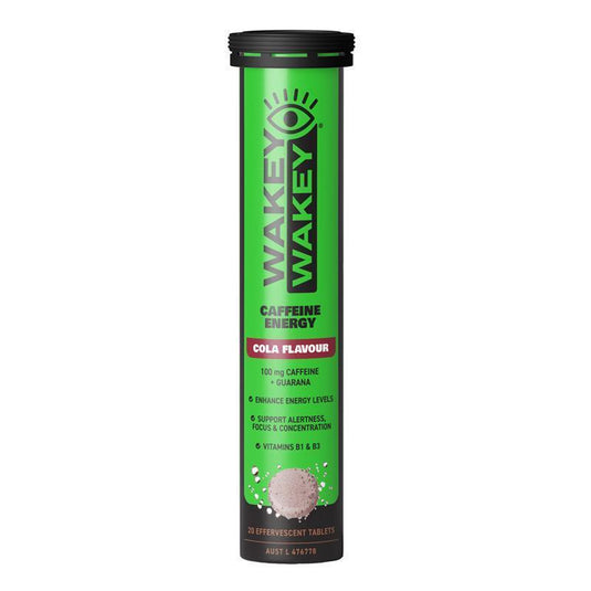 Wakey Wakey Caffeine Effervescent Cola Flavour 20 Tablets