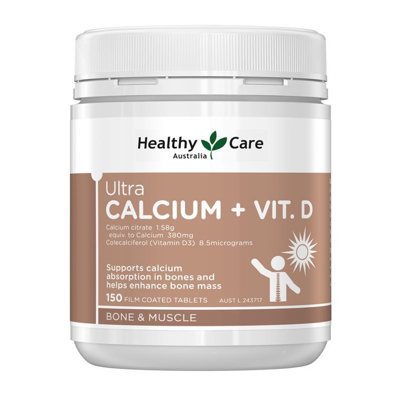 Load image into Gallery viewer, Healthy Care Ultra Calcium Plus Vitamin D 150 Tablets
