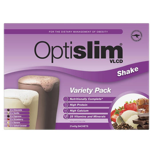 Optislim VLCD Meal Replacement Shake Variety Pack 21x43g Sachets