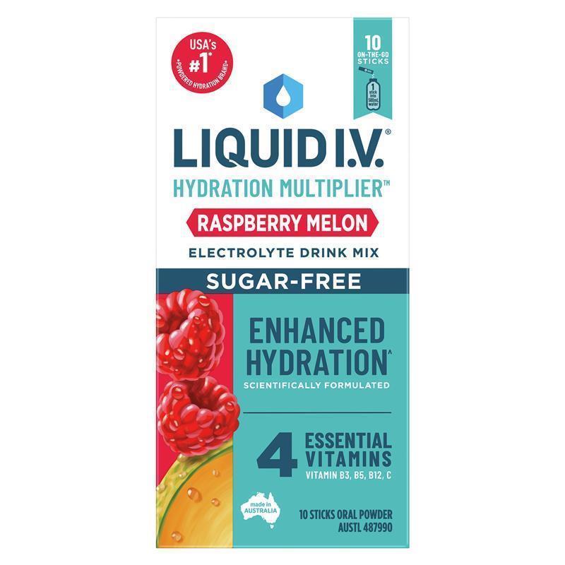 Load image into Gallery viewer, Liquid IV Hydration Sugar Free Raspberry Melon 10 Sachets
