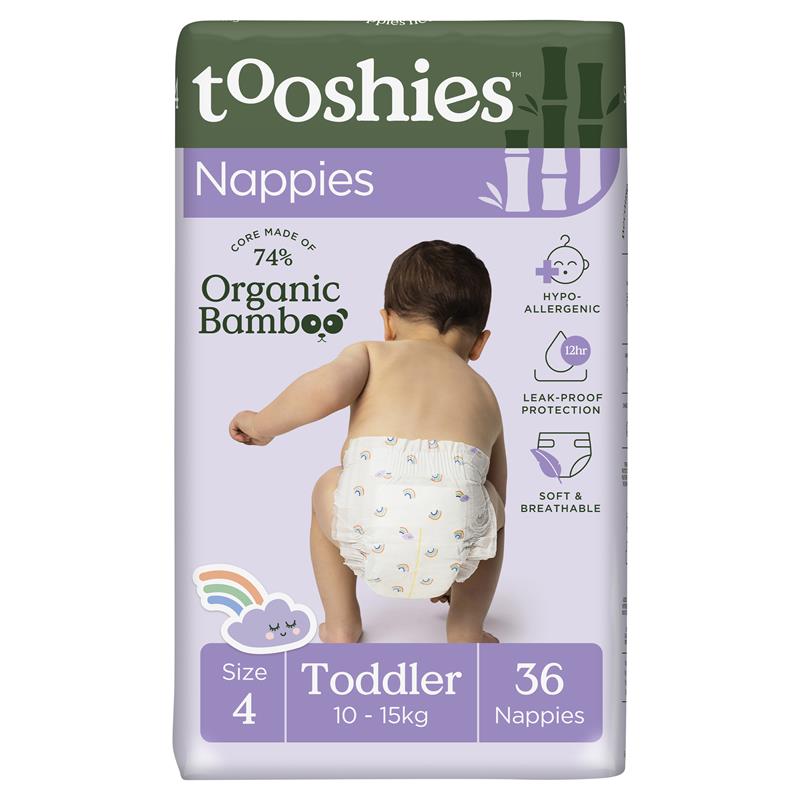 Load image into Gallery viewer, Tooshies Eco Nappies with Organic Bamboo Size 4 Toddler 10-15kg, 36 pack

