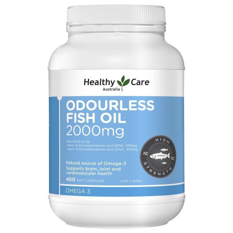 Load image into Gallery viewer, Healthy Care Odourless Fish Oil 2000mg 400 Soft Capsules
