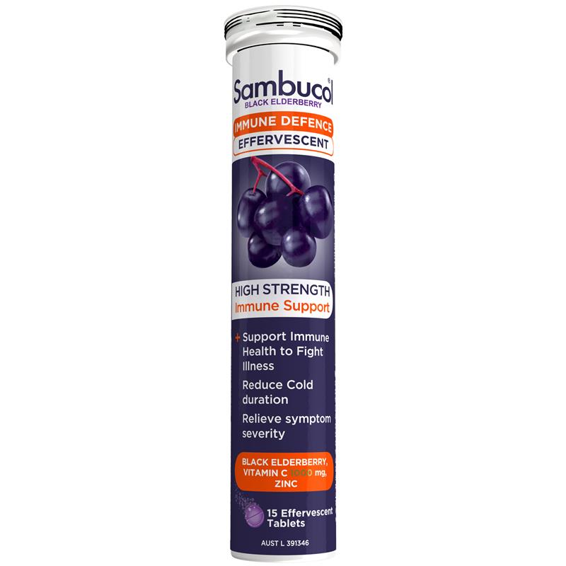 Load image into Gallery viewer, Sambucol HS Immune Defence 15 Effervescent Tablets
