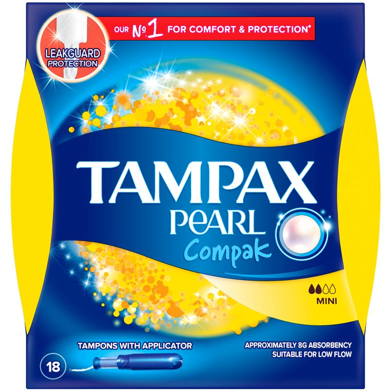 Load image into Gallery viewer, Tampax Pearl Compak Tampons Mini 18 Pack
