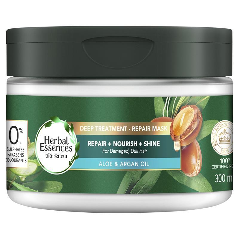 Load image into Gallery viewer, Herbal Essences Bio Renew Argan Oil &amp; Aloe Deep Repair Mask 300ml
