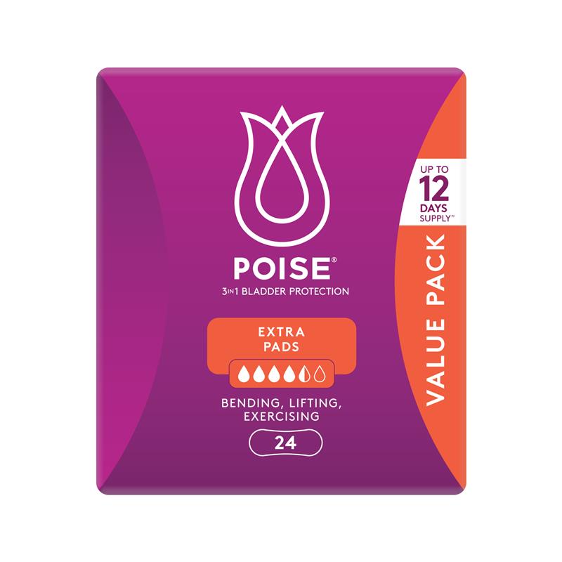 Load image into Gallery viewer, Poise Pads Extra 24 Bulk Pack
