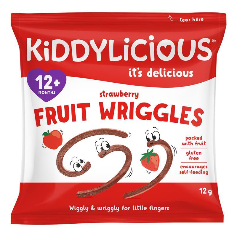 Load image into Gallery viewer, Kiddylicious Strawberry Wriggles 12g
