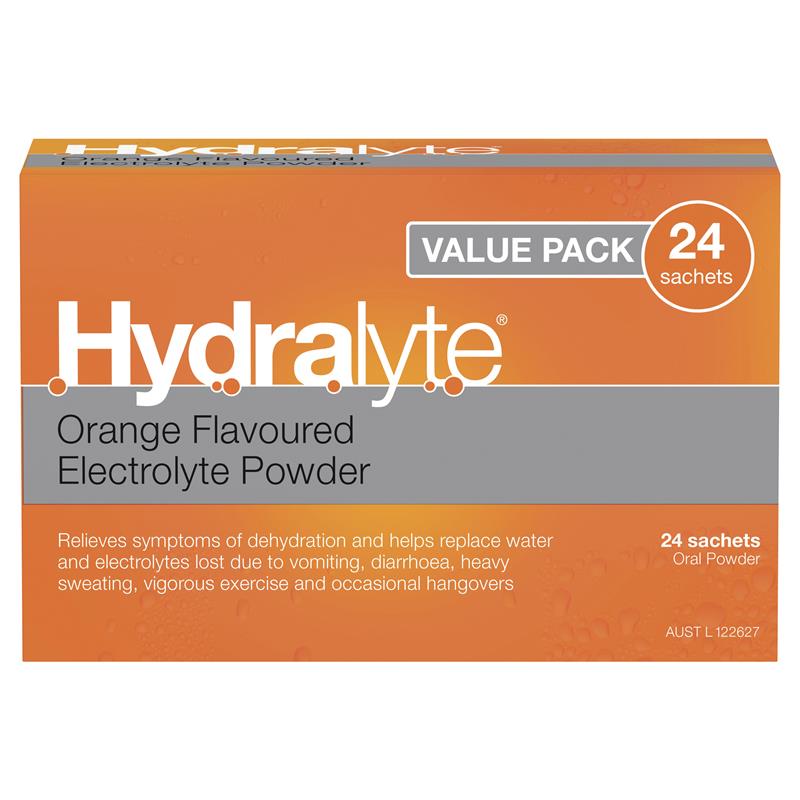 Load image into Gallery viewer, Hydralyte Orange Sachets Value Pack 4.9g x 24

